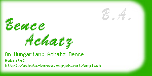 bence achatz business card